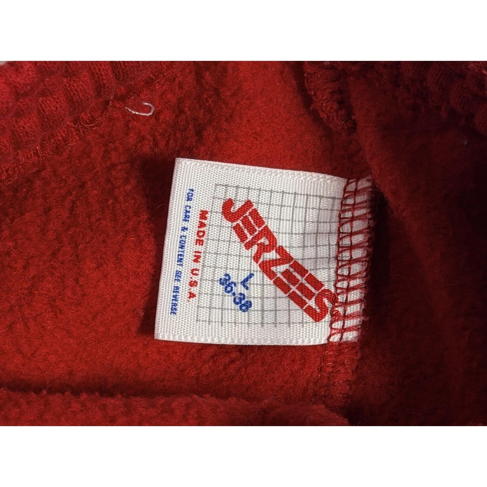 Vintage Jerzees Pants Mens Large Red Fleece Sweatpants Drawstring Elastic USA - Picture 14 of 15